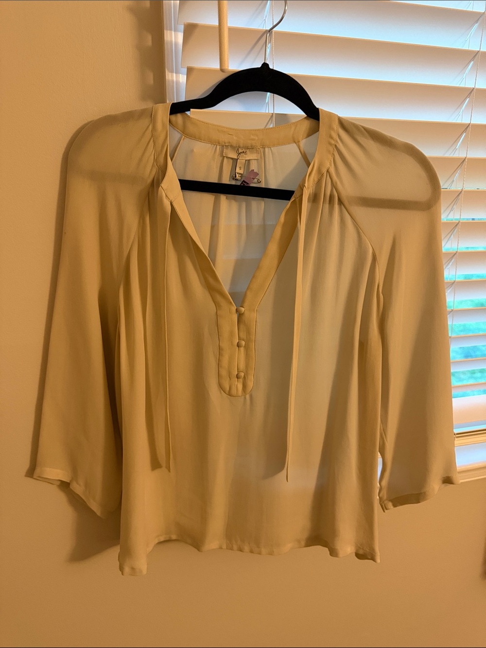 Joie Cream Tie-Neck Blouse